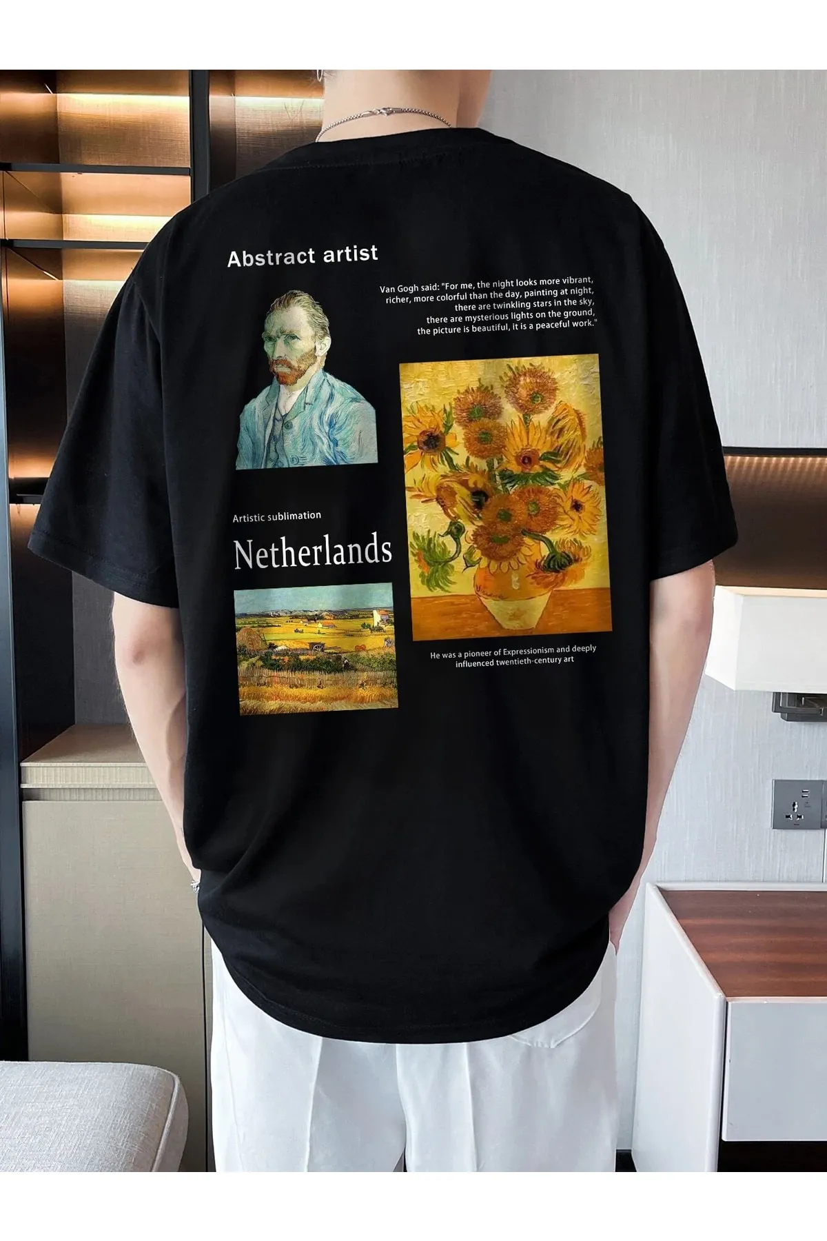 Unisex Siyah Netherlands Oversize Bisiklet Yaka